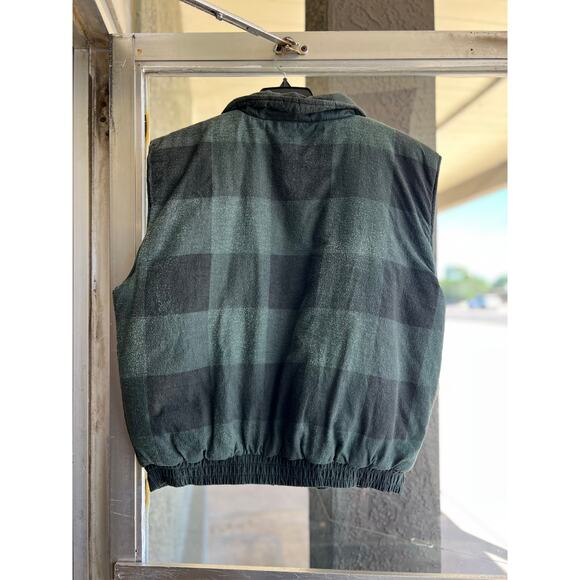 Vintage 1990’s Basic Edition plaid puffer vest size L - Picture 3 of 3